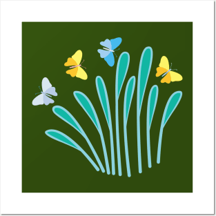 butterflies in the reeds Posters and Art